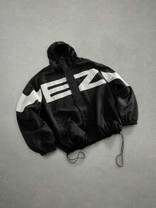 EASEVO Men's Fashion Patchwork Embroidered Jacket - Black and White - View 6