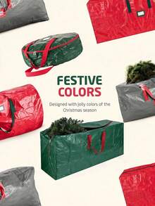 Large Capacity PE Christmas Tree Storage Bag – Waterproof & Woven Fits 7-9 Ft Trees Perfect Gift For Christmas & New Year - Multicolor - View 5