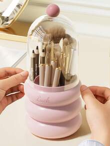 Joivida 1 pieza Organizador de brochas de maquillaje con estilo - Estante de almacenamiento de cosméticos de uso múltiple para el escritorio, soporte para lápiz labial y taza para bolígrafos para el hogar y la residencia universitaria, organizador de maquillaje estético - Multicolor - Ver 13