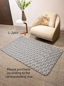 1片灰色骨头和爪印图案防水宠物垫，防滑，可水洗，可重复使用，适用于小型/中型/大型猫狗 - 灰色 - 查看 16