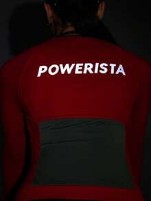 Powerista Women's Round Neck Zipper Front Casual Versatile Daily Outdoor Long Sleeve Cycling Jersey - Red - View 3