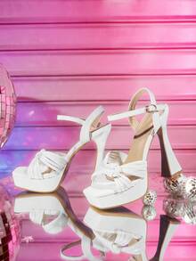 CUCCOO LuxiPop Women Heeled Sandals - White - View 2