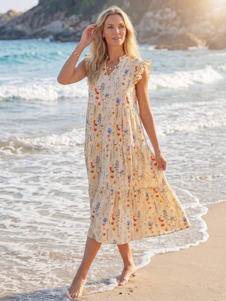 Sylviya Women Casual Floral Print Mini Cap Sleeve Shift Dress Summer Dresses For Women Summer Outfits For Women Vacation Outfits Women Women Clothing Summer Derby Dress,Sun Dresses For Women