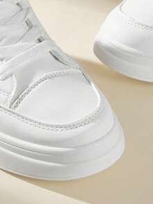 CUCCOO EASI Giày thể thao nữ đế dày buộc dây màu trắng, kiểu dáng casual, đa năng, chống thấm nước, thời trang xuân/thu 2026. - Màu xanh lam - Xem 3