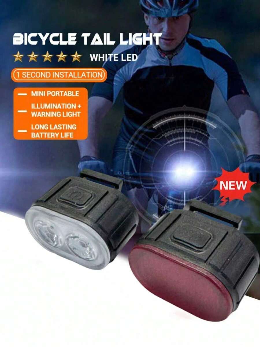 Juego de luces delantera y trasera para bicicleta, luz LED delantera y trasera recargable por USB, a prueba de agua, para bicicleta de montaña, accesorios para bicicleta - Multicolor - Ver 1