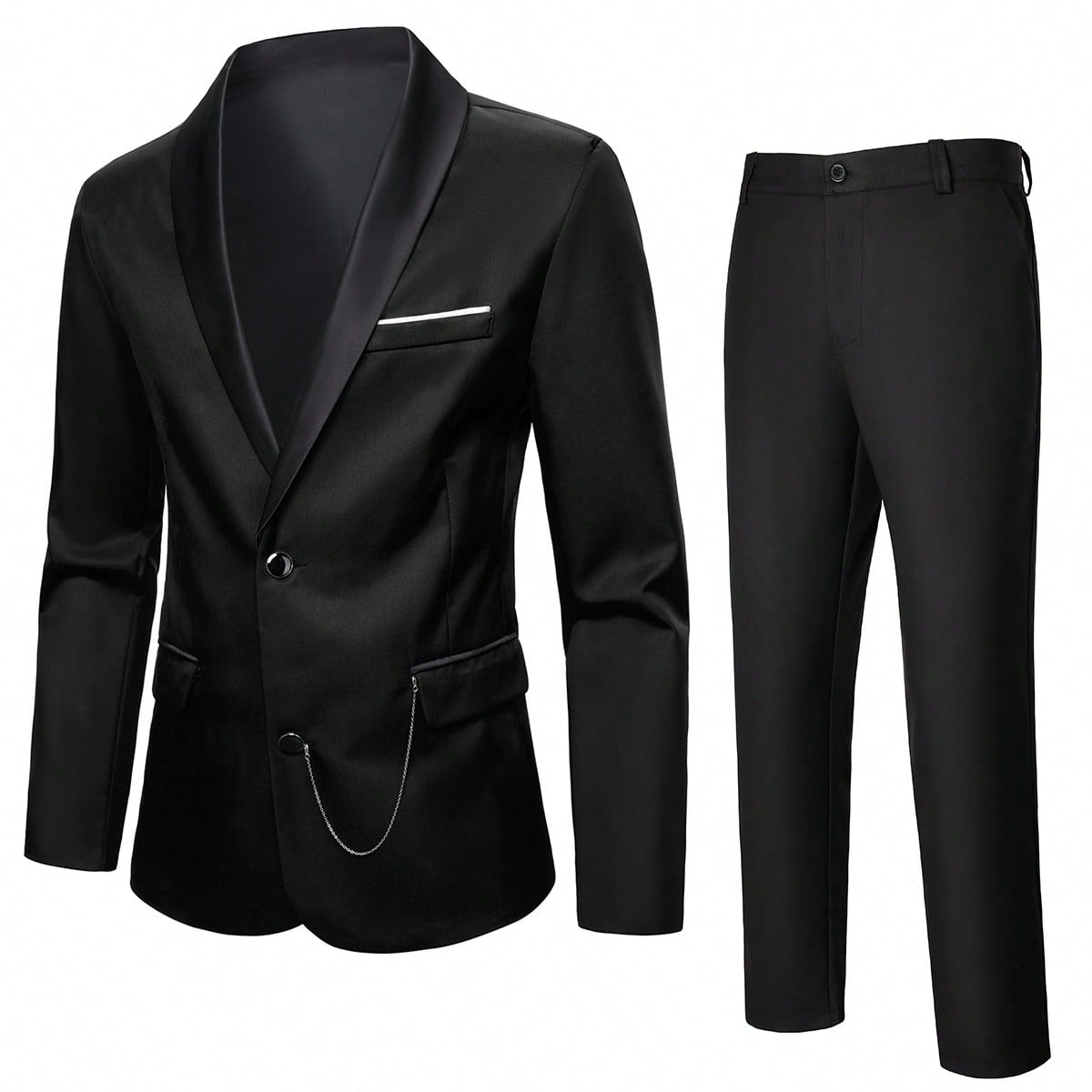 Traje casual de caballero, esencial de estilo británico elegante para el trabajo y el uso diario, conjunto de blazer y pantalones, conjunto de esmoqu