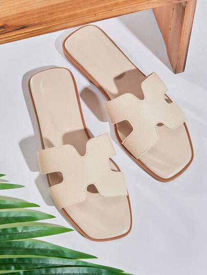 SHUZIA 女士舒适日常休闲平底凉鞋