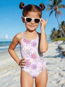 1件装少女连体泳衣 - 彩色 - 查看 1