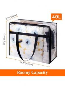 1PC PVC Large-Capacity Storage Bag, Foldable Storage Box, Transparent Closet, Dormitory Pillow Storage, Travel Toiletry Bag - Multicolor - View 4