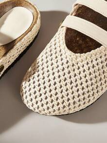 Solecia 女士休闲百搭通勤平底鞋 - 杏色 - 查看 5