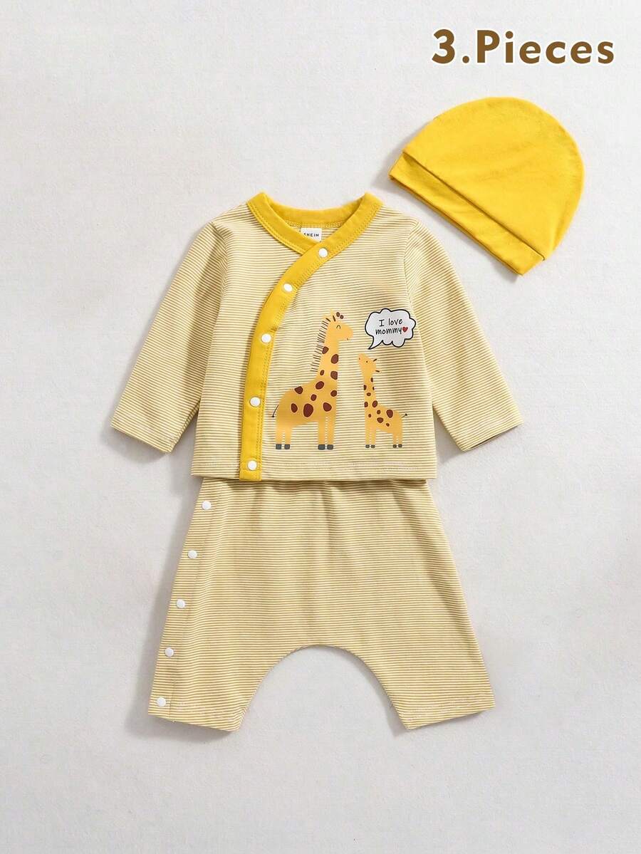 Newborn Baby Special Design Hip Dysplasia Long Sleeve Knit Pajama Set, All Season