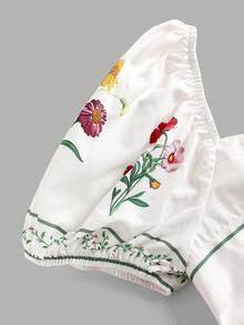 SHEIN Teen Girls Casual Everyday Floral Print Dress - Apricot - View 3