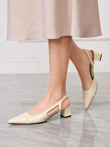 Sleekvia Damen Sandaletten mit Absatz - Aprikosenfarben - Übersicht 3