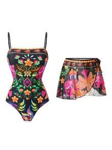 Swim Oasis Women's Sexy One-Piece Printed Beach Vacation Swimsuit - Multicolor - View 3