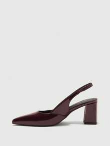 CUCCOO BIZCHIC Women's Fashion Black Open Back Pointed Toe Chunky Heels Pumps, Classic Minimalist Design For Commuting, Dating, Party, Holiday, Wedding Valentine's Day - Smoked Brown - View 10