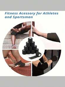 3/4/6/8/12/24pcs 5cm*4.5m Self-Adhesive Bandage, Breathable Adhesive Bandage, Elastic Self-Adhesive Tape For Sports - Black - View 9