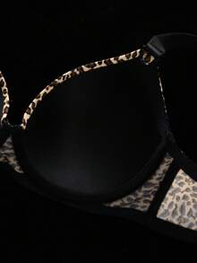 DesireSculpt 2件装女士纯色+豹纹钢圈文胸套装 - 彩色 - 查看 4