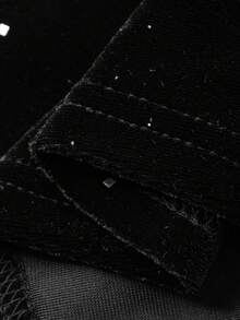 DAZY 女士优雅水钻褶皱紧身连衣裙，秋季闪亮连衣裙 - 黑色 - 查看 9