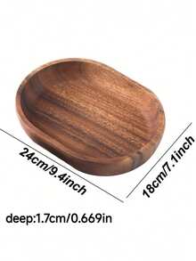3 Pieces / 1 Piece: Elliptical, Flat-Bottomed Salad Bowl Made Of Rosewood - Brown - View 6