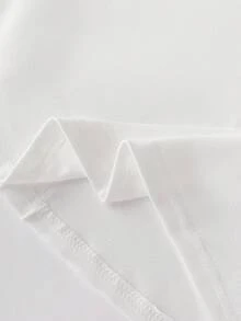 Resyla Women's Spring/Summer New White Embroidered Fitted Casual/Commute/Vacation Short Sleeve T-Shirt - White - View 7