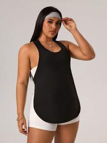 Rhythm Era 女士字母印花休闲健身运动背心 - 黑色 - 查看 6