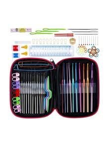 Colorful Aluminum Crochet Hook Set, 100Pcs DIY Knitting Supplies With Case, Complete Craft Kit For Beginners & Adults, Handmade Yarn Tools, Assorted Needles For Crocheting And Crafting Projects - Multicolor - View 8