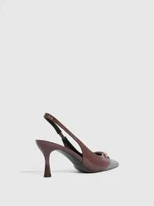 CUCCOO SZL Women's High Heel Pumps, Embroidered Mesh Rhinestone Pointed Toe Stiletto Heel Slingback High Heel Sandals, Mesh Khaki Elegant High Heel Pumps - Brown - View 3