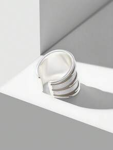 MOTF PREMIUM Anillo abierto minimalista chapado en oro de 18K - Dorado - Ver 6