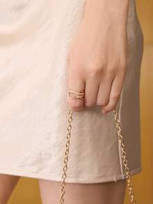 MOTF PREMIUM NHẪN HÌNH BẦU TRỜI SAO TỐI GIẢN, THIẾ - Hoa hồng vàng - Xem 3