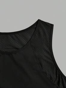 Velisys Plus Size Women Solid Color Round Neck Casual Fitness Sports Tank Top - Black and White - View 6