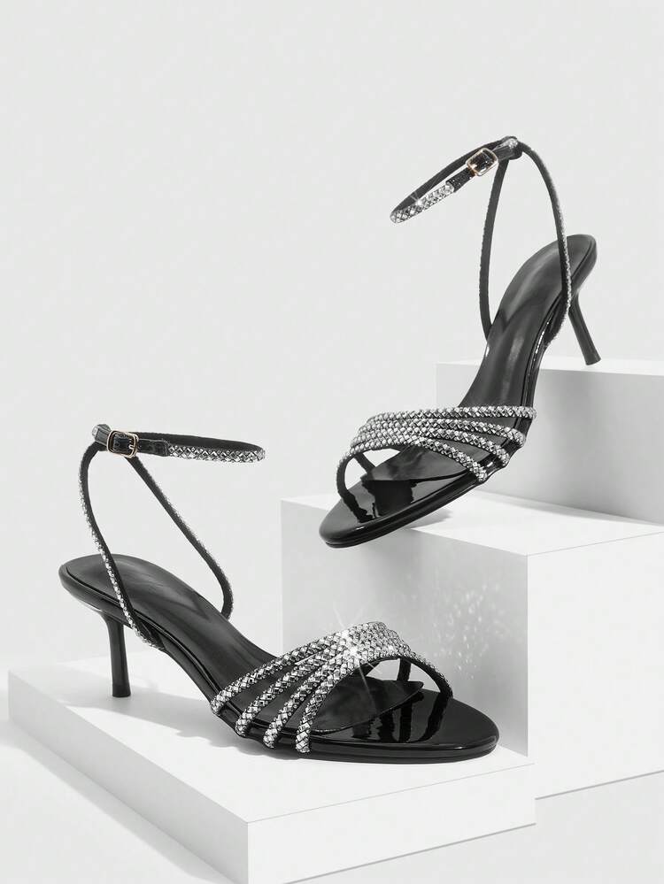 CUCCOO SZL Women's Shoes Are Fashionable And Sexy Rhinestone High-Heeled Sandals, Suitable For Daily Dating Wear