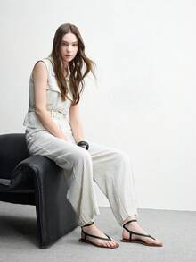 CUCCOO BIZCHIC Women's Simple Fashion Casual Flat Sandals For Daily Wear Valentine's Day - Black - View 6