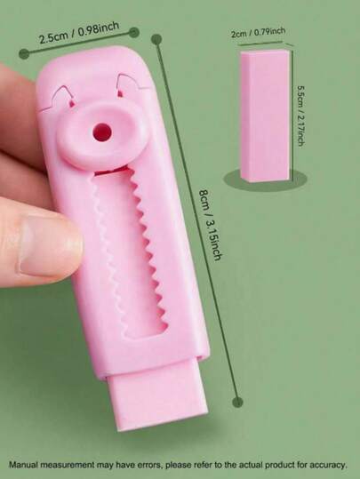 Tẩy bấm cầm tay, sạch sẽ, không để lại cặn, linh hoạt. Thích hợp cho học tập, vẽ, công việc văn phòng. Nhỏ gọn và tinh tế, thích hợp cho gia đình, trường học, phần thưởng tựu trường, v.v.