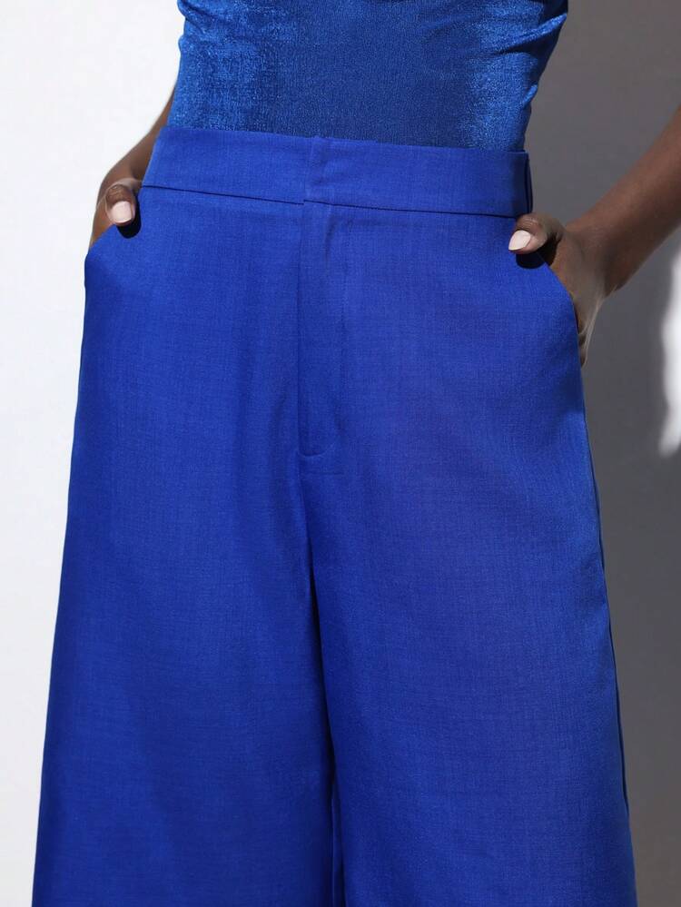 SHEIN Maija 블루 여성용 스트레이트 5인치 캐주얼 반바지, 심플 & 패셔너블, 다용도, 여성 페스티벌용 봄/여름 여름 세트