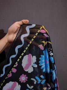 SHEIN CURVE+ Curve 尺码 US22 音乐节、海滨度假、波西米亚风女士印花休闲度假开衫/乡村/沙滩装/沙滩装 - 彩色 - 查看 8