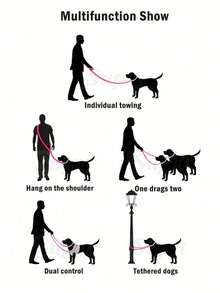 10/16/33 pies Correa multifunción para mascotas. Ideal para pasear perros al aire libre. Correa extendida, sin sujetar con la mano. Correa cruzada deslizante y duradera. Correa de entrenamiento para perros. Correa de alta calidad para perros. Duradera. Adecuada para entrenamiento, paseos y actividades al aire libre. - Perfecta para pasear perros y jugar en el patio trasero con mascotas de varios tamaños. Correa de nailon. Correa anti-golpes. - Negro - Ver 6