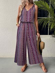 Bộ áo liền quần ống rộng dành cho nữ - Nhiều màu - Xem 3