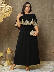 EMERY ROSE Un vestido de verano elegante y de gran tamaño tejido - Negro - Ver 4
