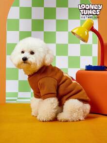 LOONEY TUNES X PETSIN 1 Demon Face Printed Pet Without Hat, Brown Autumn And Winter Thick Warm Pet Suit - Multicolor - View 4