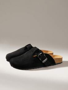 Solecia Giày bệt nữ kiểu dáng thường ngày, dễ xỏ, có khóa cài, thích hợp mang hàng ngày. - màu đen - Xem 2