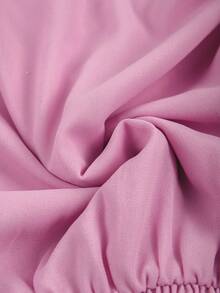 GlowEve Áo kiểu nữ màu trơn, tay dài, đính cườm, dáng rộng, eo thắt, thời trang, thanh lịch. - Hồng - Xem 6