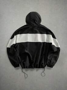 EASEVO Men's Fashion Patchwork Embroidered Jacket - Black and White - View 7