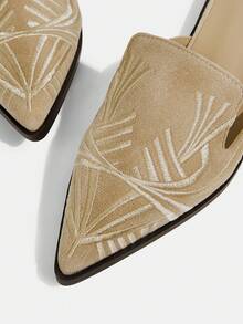 CUCCOO TILAWA Women's Casual/Commute Embroidered Pointed Toe Shoes Valentine's Day - Khaki - View 6