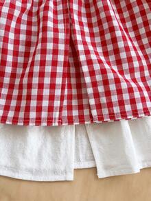 Soleia Camiseta de tirantes con cuello halter, cintura con lazo y dobladillo con volantes para mujer - Multicolor - Ver 3