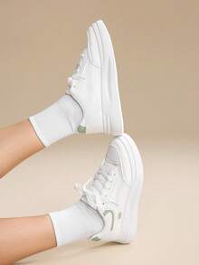 CUCCOO EASI Giày thể thao đế dày buộc dây màu trắng, chống thấm nước, kiểu dáng thời trang xuân/thu 2026 dành cho nữ, thích hợp cho hoạt động thường ngày. - màu xanh lá - Xem 9