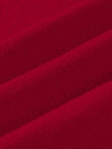 Franclia 2pcs/Set Women Casual Loose Fit Sports Style Korean Cute Versatile Wide Leg Pants & Sweater Set, Autumn/Winter - Red - View 4