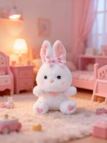 POKOJA LAND 4个15厘米/5.90英寸复活节兔子毛绒玩具，可爱动物兔子带蝴蝶结，填充动物玩偶，装饰创意礼物，适合儿童生日派对、家居装饰、女孩房间装饰 - 彩色 - 查看 4