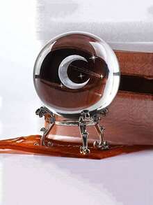 1个60毫米流星月亮3D水晶球装饰品，带底座，家居装饰，节日礼物，装饰品，生日/毕业典礼装饰品 - 彩色 - 查看 5