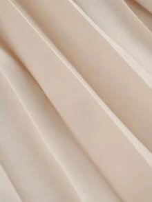 Franclia 女士纯色珍珠装饰简约无袖连衣裙，日常穿着 - 杏色 - 查看 5