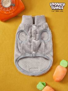 LOONEY TUNES X PETSIN 1 Áo khoác không tay mềm mại, ấm áp và thoải mái, chống trượt, thêu hình thỏ xám vui vẻ dành cho thú cưng (mèo, chó) với khóa cài. - Xám - Xem 6